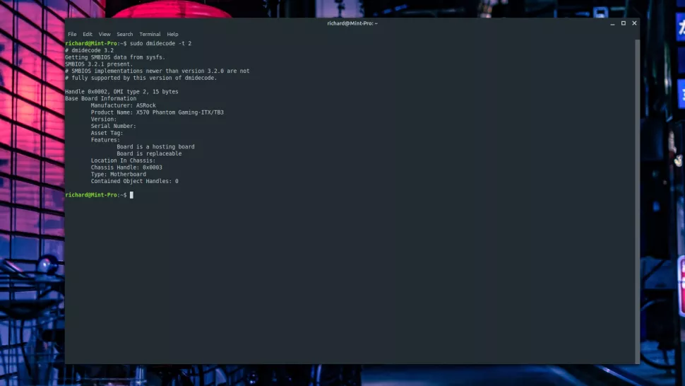 Информация о материнской плате в Linux
